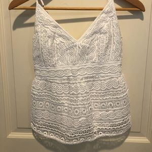 White Abercrombie Crochet Tank Top
